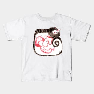 Cat love mushroom Kids T-Shirt